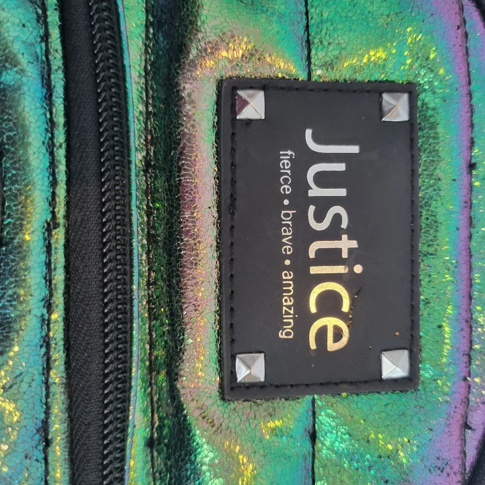 Justice holographic girls backpack 